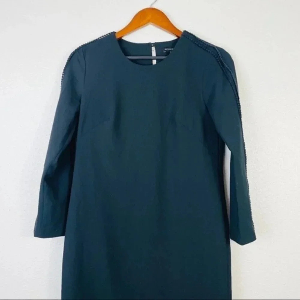 BANANA‎ REPUBLIC Black Pom Pom Shift Dress 2 NWT